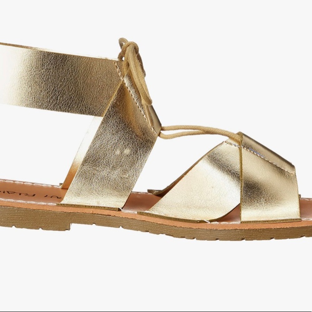 🌟 New Gold Gladiator Lace Up Sandals 🌟 - Picture 5 of 8